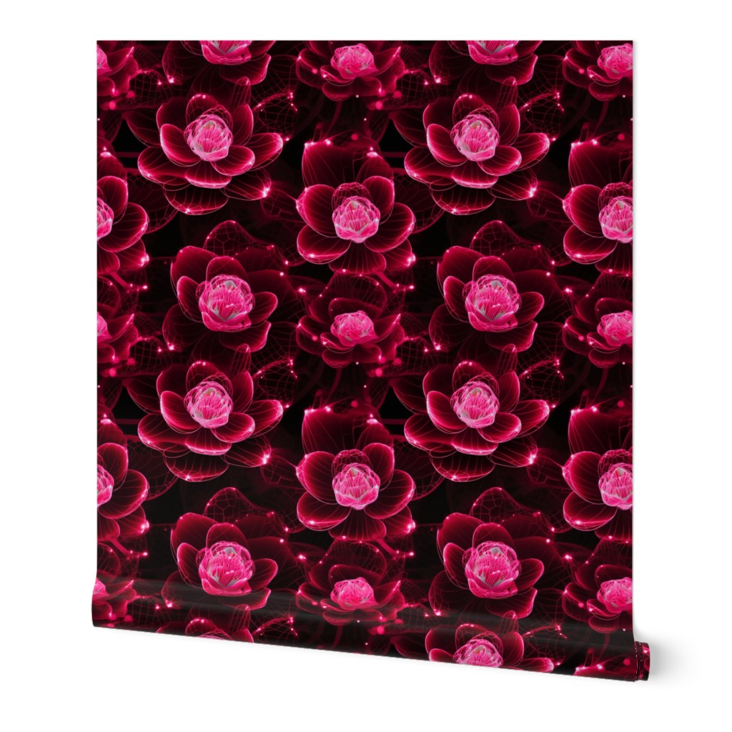 cyber blooming flowers red