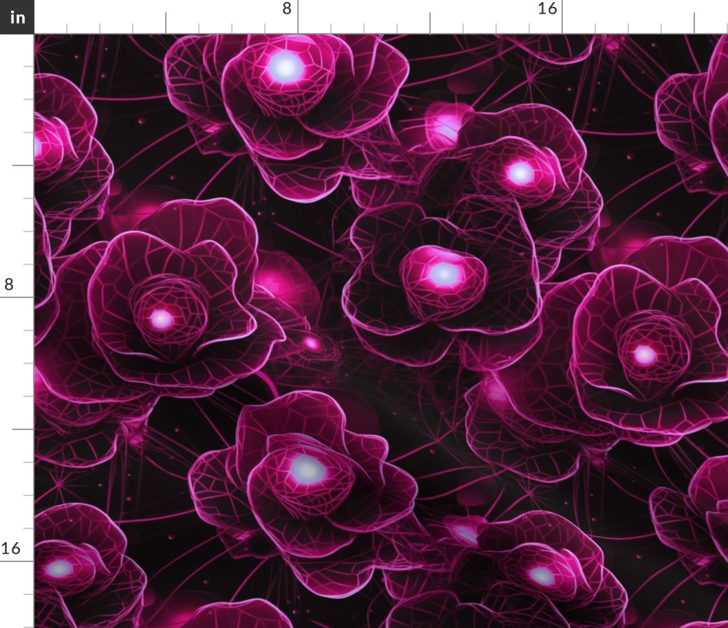 cyber flowers pink