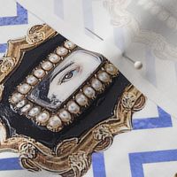 Victorian Lovers Eyes in Blue Maze  by  Bada Bling Designs Ltd.