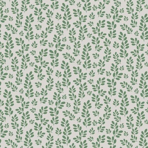 Funky Leaves green on a white background ( small scale )