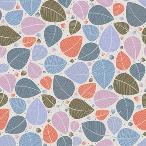 Mid-century leaves -Pantone intangible palette - Medium