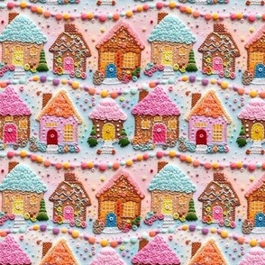Embroidered Gingerbread Houses (Extra Small Scale)