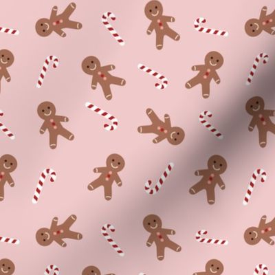 Cute gingerbread cookies on pink shade 2 medium 6x6