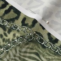 Fashionable Safari Wildlife Animal Print Pattern Olive And Sage Green 