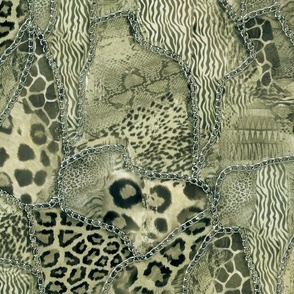 Fashionable Safari Wildlife Animal Print Pattern Olive And Sage Green 