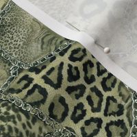 Fashionable Safari Wildlife Animal Print Pattern Olive And Sage Green Smaller Scale