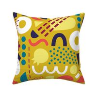 Colorful Abstract Shapes and Dots yellow (jumbo)