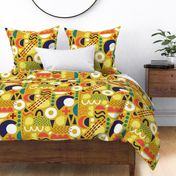 Colorful Abstract Shapes and Dots yellow (jumbo)