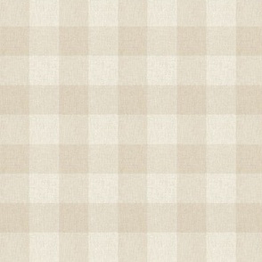 small gingham - linen look, natural 