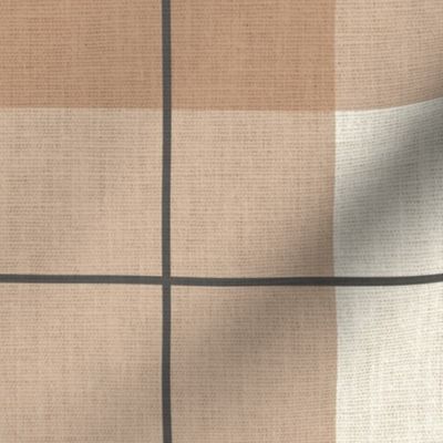 Gingham linen LARGE - rustic plaid, clay 