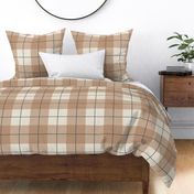 Gingham linen LARGE - rustic plaid, clay 