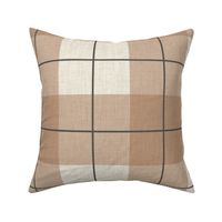 Gingham linen LARGE - rustic plaid, clay 