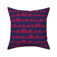 Colorful Abstract Half Circles navy burgundy