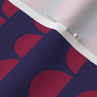 Colorful Abstract Half Circles navy burgundy