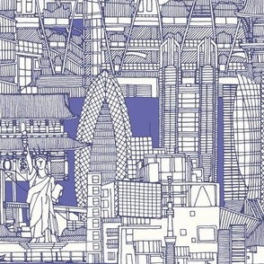 Tokyo toile violet periwinkle