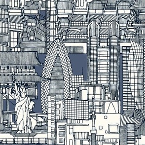 Tokyo toile blue indigo