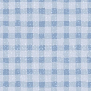 Painterly Plaid Textured Style - Blue - Large