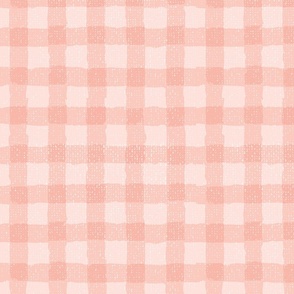 Painterly Plaid Textured Style - Peach - Large