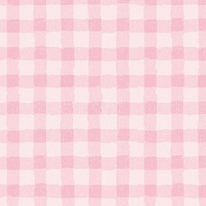 Painterly Plaid Textured Style - Pink - Large