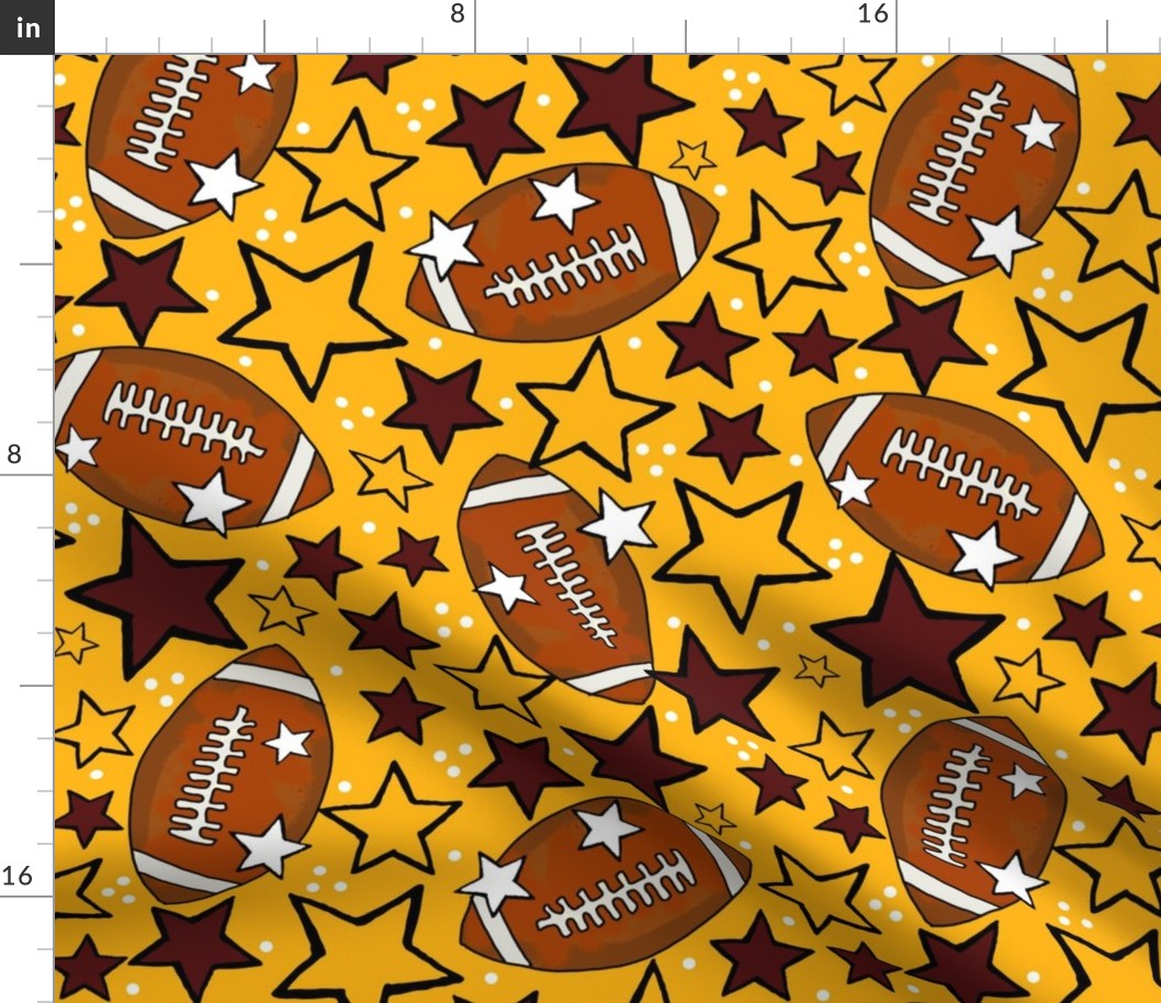 Large Scale Team Spirit Footballs and Stars in Washington Commanders Burgundy and Gold (1)