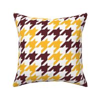 Large Scale Team Spirit Football Houndstooth in Washington Commanders Colors Burgundy and Gold