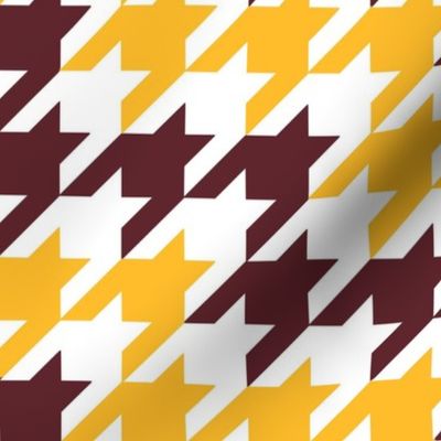 Large Scale Team Spirit Football Houndstooth in Washington Commanders Colors Burgundy and Gold