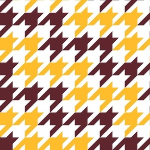 Large Scale Team Spirit Football Houndstooth in Washington Commanders Colors Burgundy and Gold