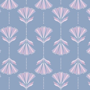 M - Intangible PanIntangible Pantone Pastel pink and purple Wintry Classic Sweet Art Deco geometric flowers