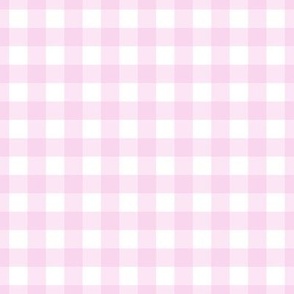 1/2" Gingham Check of Light Hot Pink and White
