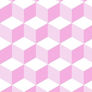 Tumbling blocks in shades of Hot Pink
