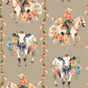 Gallop and Gather Gala – on  Fields of Rye Wallpaper – New for 2023    