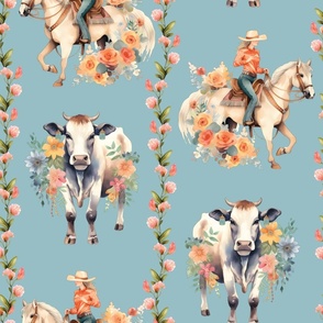 Gallop and Gather Gala – on French Blue Wallpaper – New for 2023