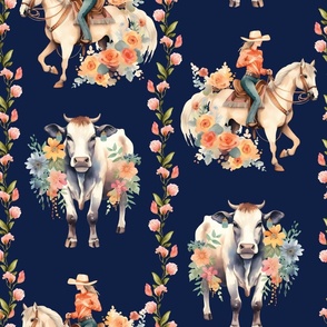 Gallop and Gather Gala – on Nite Blue Wallpaper – New for 2023