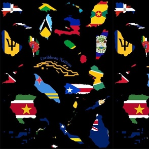 Caribbean Nations on black background 