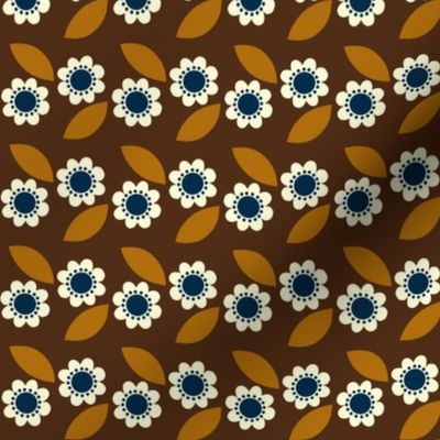 Little retro flowers (brown)