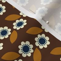 Little retro flowers (brown)