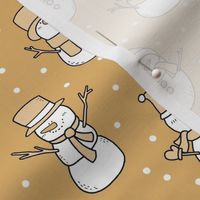 Medium Scale Snowmen Joyful Christmas Doodles Gold