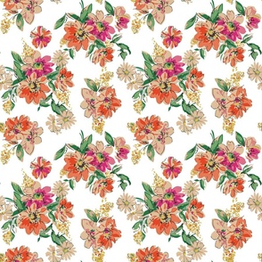 floral pattern white background