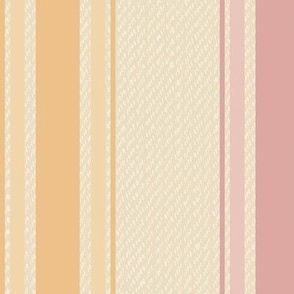 Ticking Stripe (Large) - Dusty Rose Pink and Peach on Cream  (TBS211)