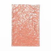 Abstract Expressionism Strokes // orange red coral doodle ink strokes artistic action painting style tea towel for artist people 