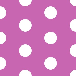 Large | White Polka Dots on Pink