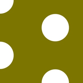 Jumbo | White Polka Dots on Olive Green
