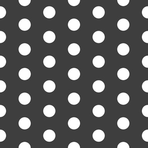 Medium | White Polka Dots on Black Background