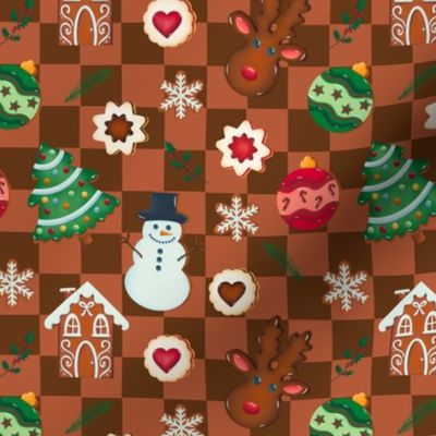 Gingerbread Cookie Bake in Ginger Cocoa Brown - 6 inches - - Kawaii Christmas Kidcore Print