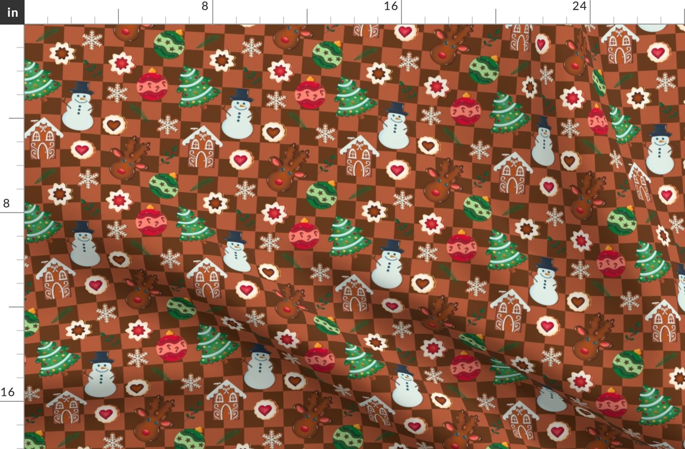 Gingerbread Cookie Bake in Ginger Cocoa Brown - 6 inches - - Kawaii Christmas Kidcore Print