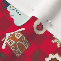Gingerbread Cookie Bake in Cranberry Red - 6 inches  - Kawaii Christmas Kidcore Print