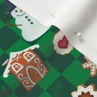 Gingerbread Cookie Bake in Holly Jolly Green - 6 inches - - Kawaii Christmas Kidcore Print