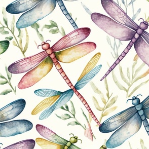 Pastel Dragonfly Garden