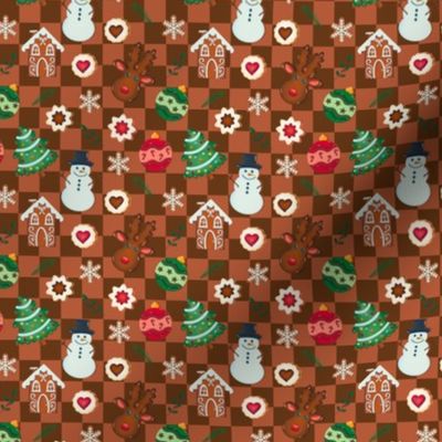 Gingerbread Cookie Bake in Cocoa Brown - 3 inches - - Cute Gingerbread Cookie Christmas Print