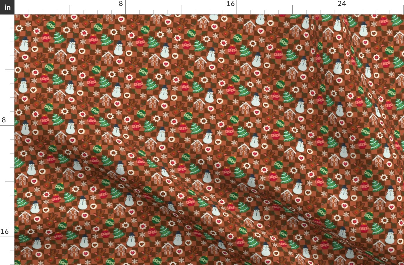 Gingerbread Cookie Bake in Cocoa Brown - 3 inches - - Cute Gingerbread Cookie Christmas Print